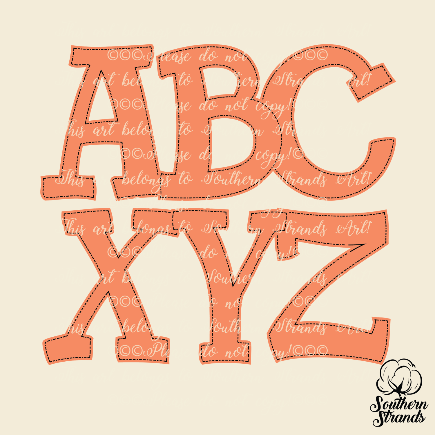 Hand Written Light Orange Alpha