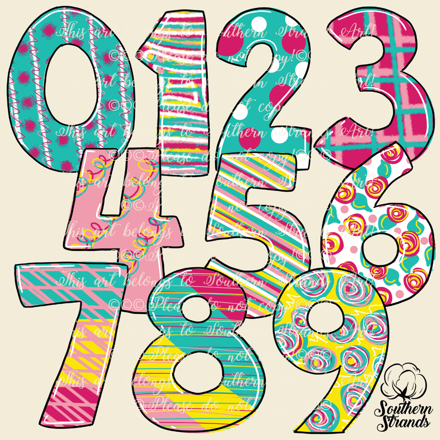 Funky Pattern Zipcode Numbers