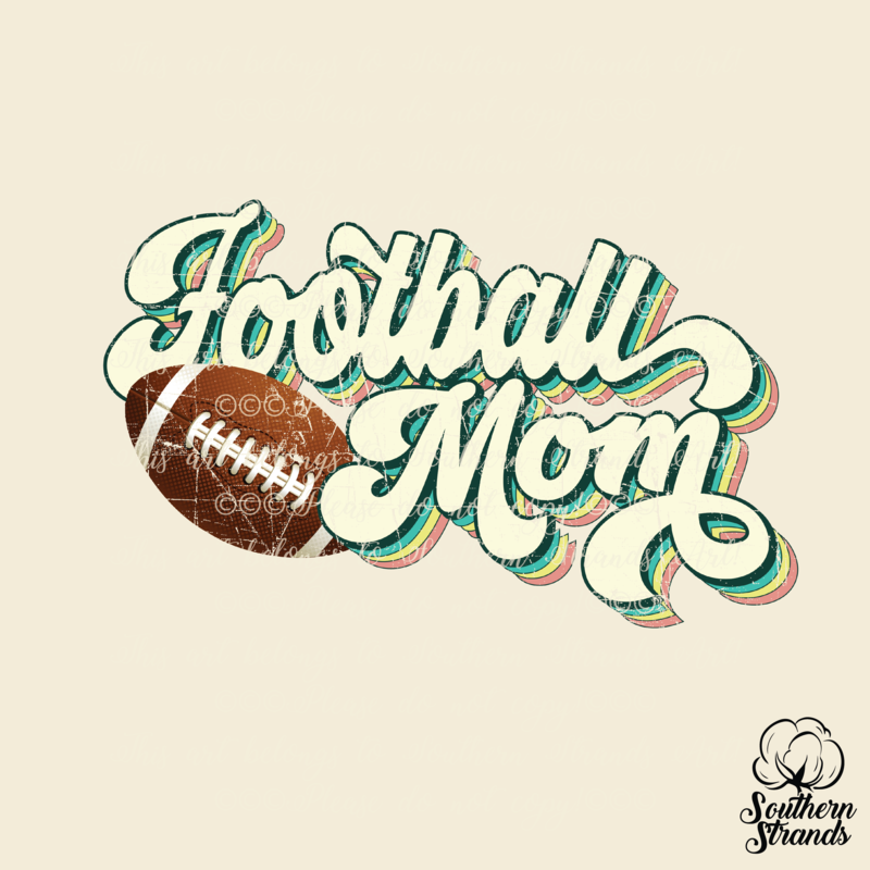 Retro Sports Mom - Football - Retro Colors