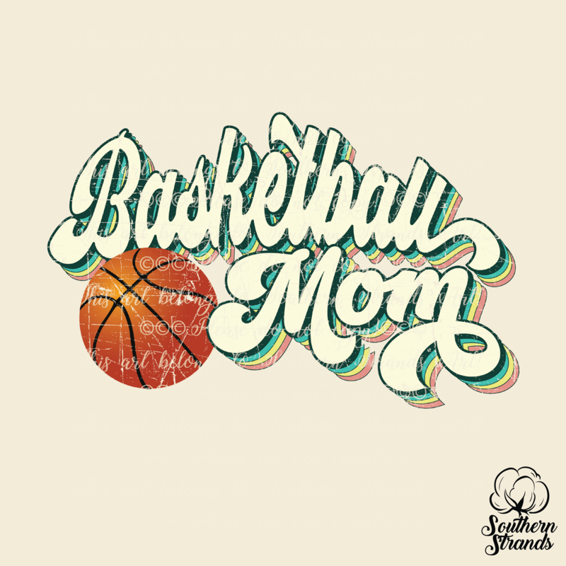 Retro Sports Mom - Basketball - Retro Colors