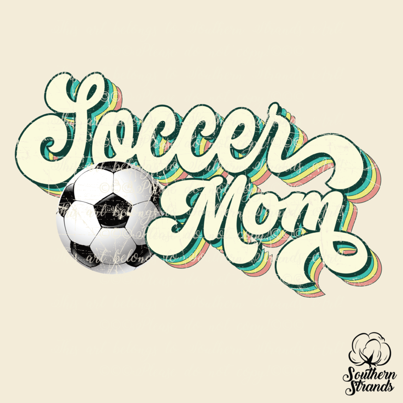 Retro Sports Mom - Soccer - Retro Colors