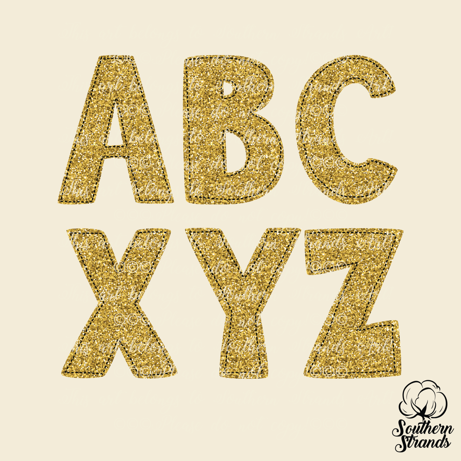 Gold Dust Alpha Upper, Lower &amp; Numbers