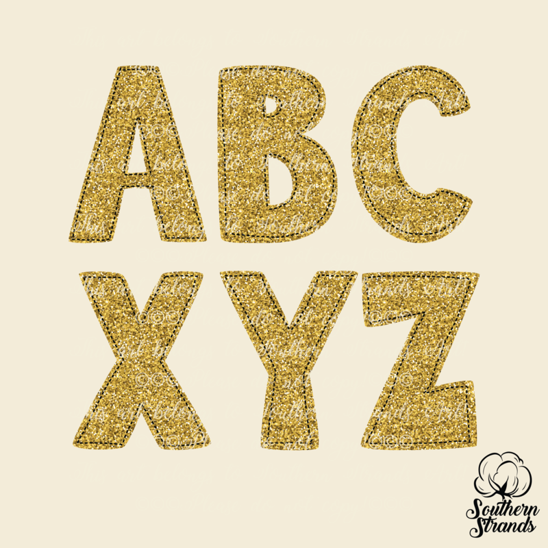 Gold Dust Alpha Upper, Lower &amp; Numbers