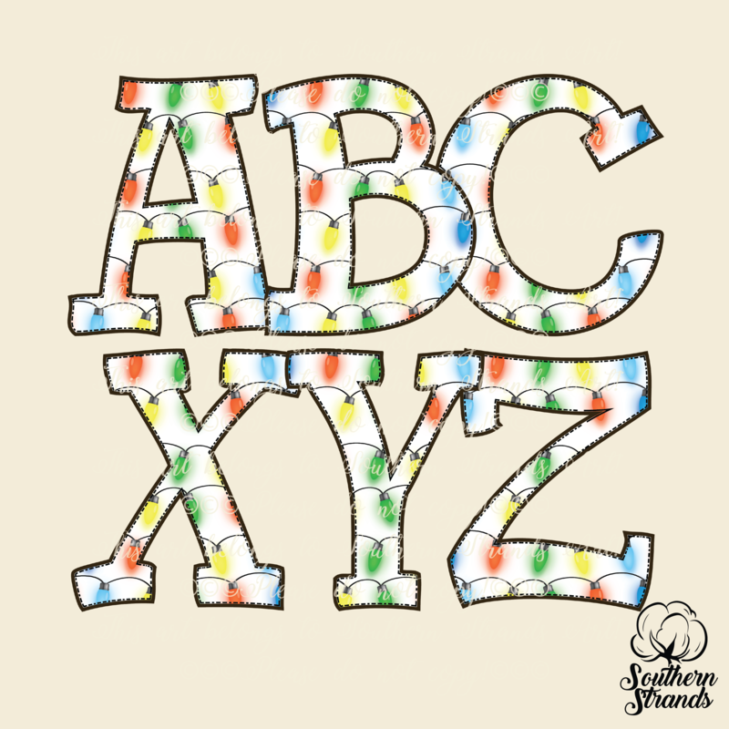 Hand Written Christmas Lights Alpha