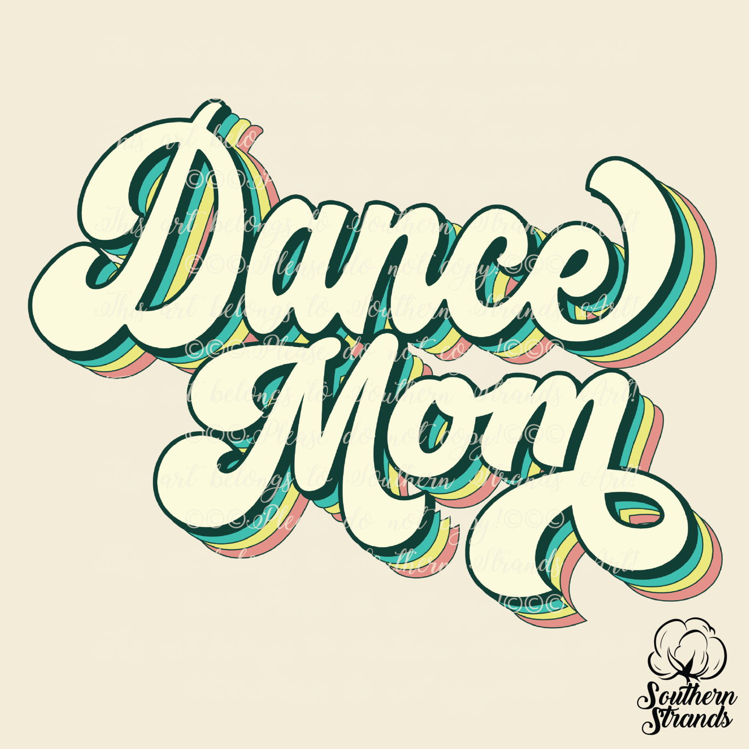 Retro Mom - Dance-Words Only - Retro Colors
