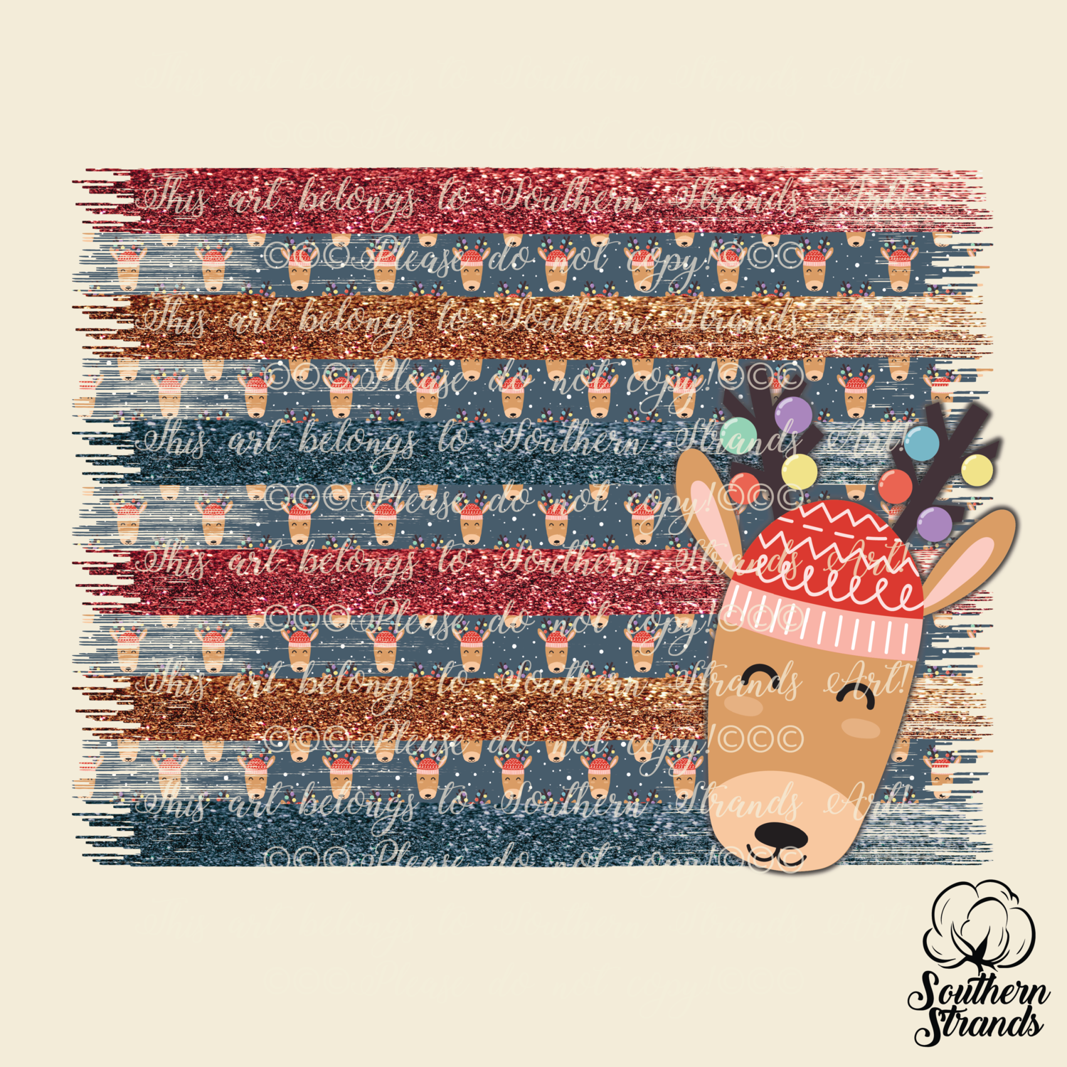 Christmas Deer | Backdrop | Add Your Own Words