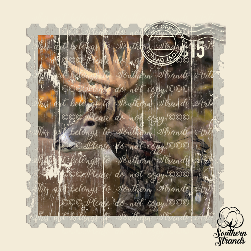 Bow Hunter Postage Stamp