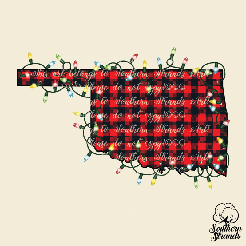 Oklahoma in Lights Buffalo Plaid