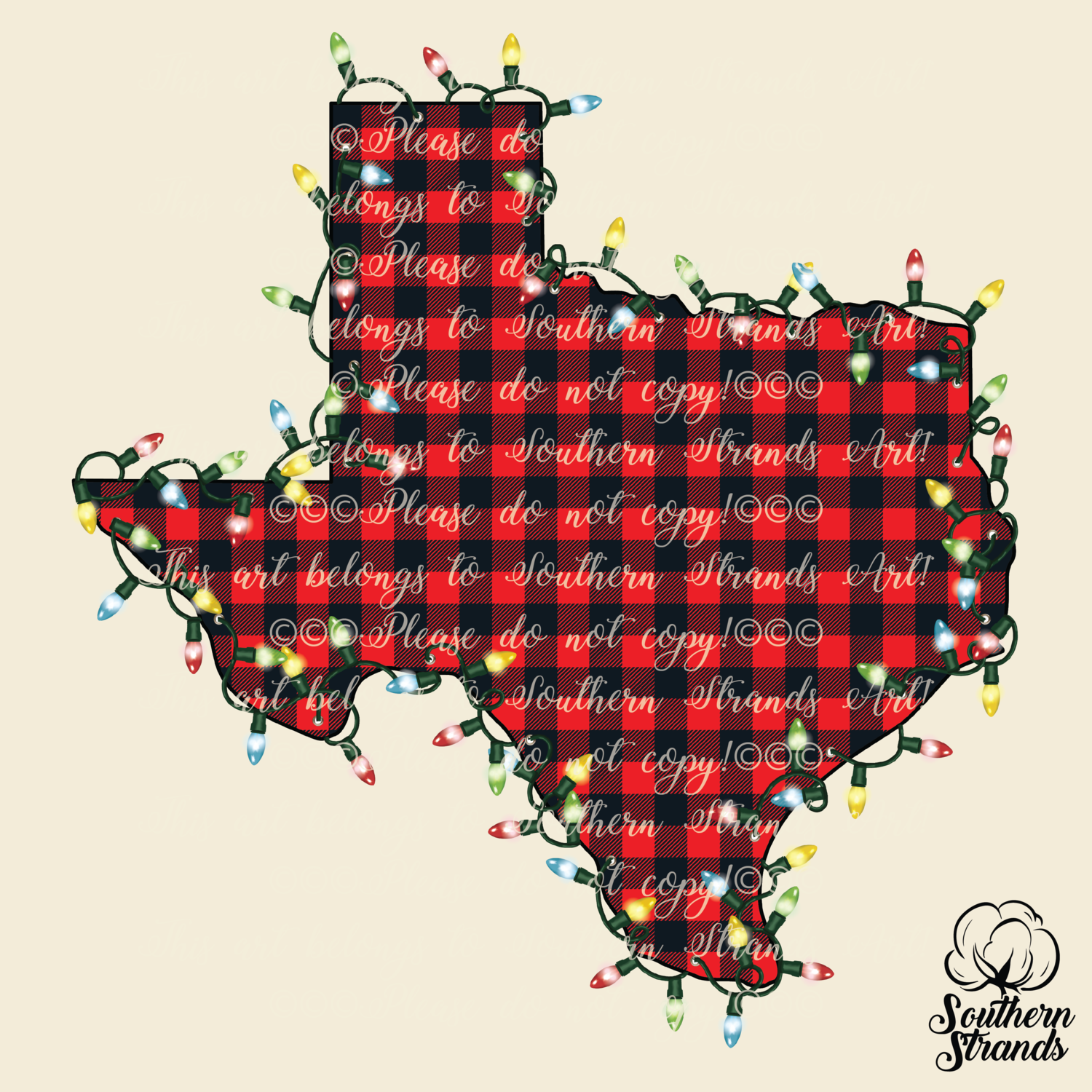 Texas in Lights Buffalo Plaid