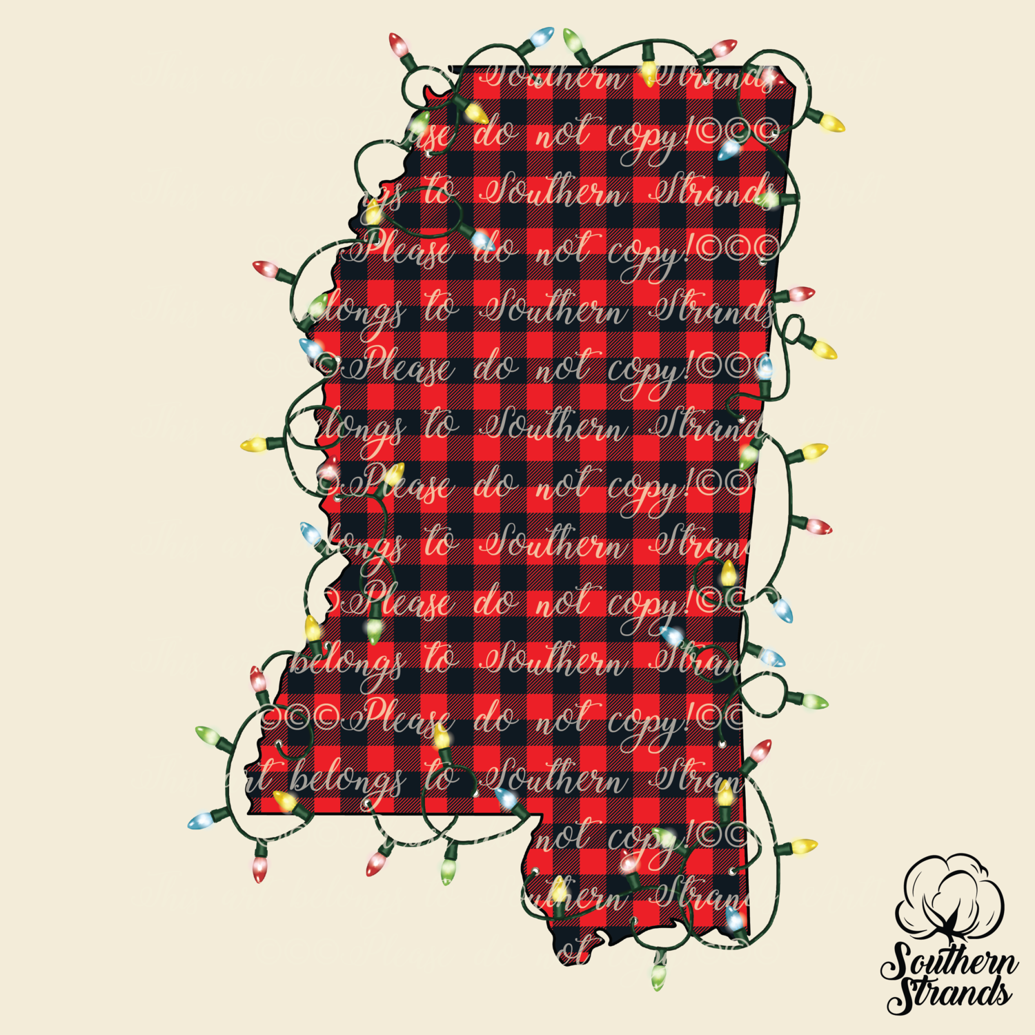 Mississippi in Lights Buffalo Plaid