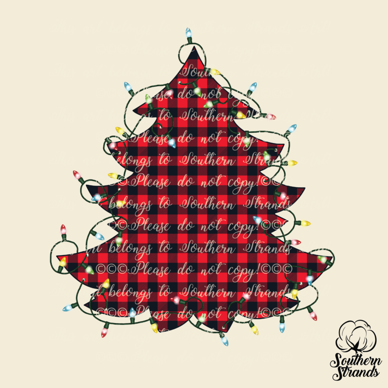 &quot;Christmas Tree in Lights&quot; Buffalo Plaid