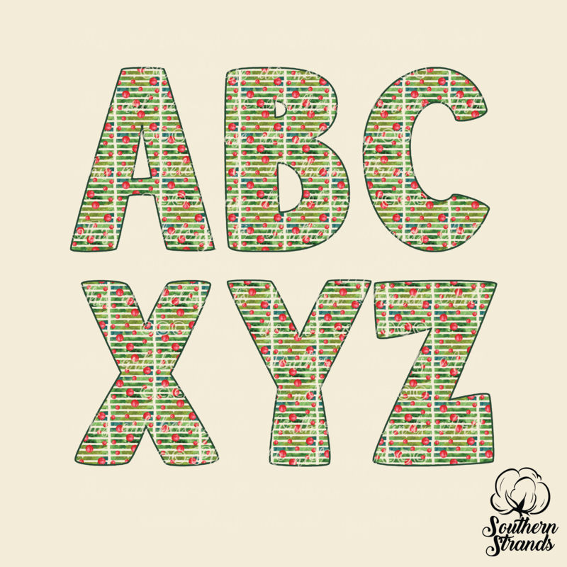 Christmas Polka Dot Alpha Capital, Lower &amp; Numbers