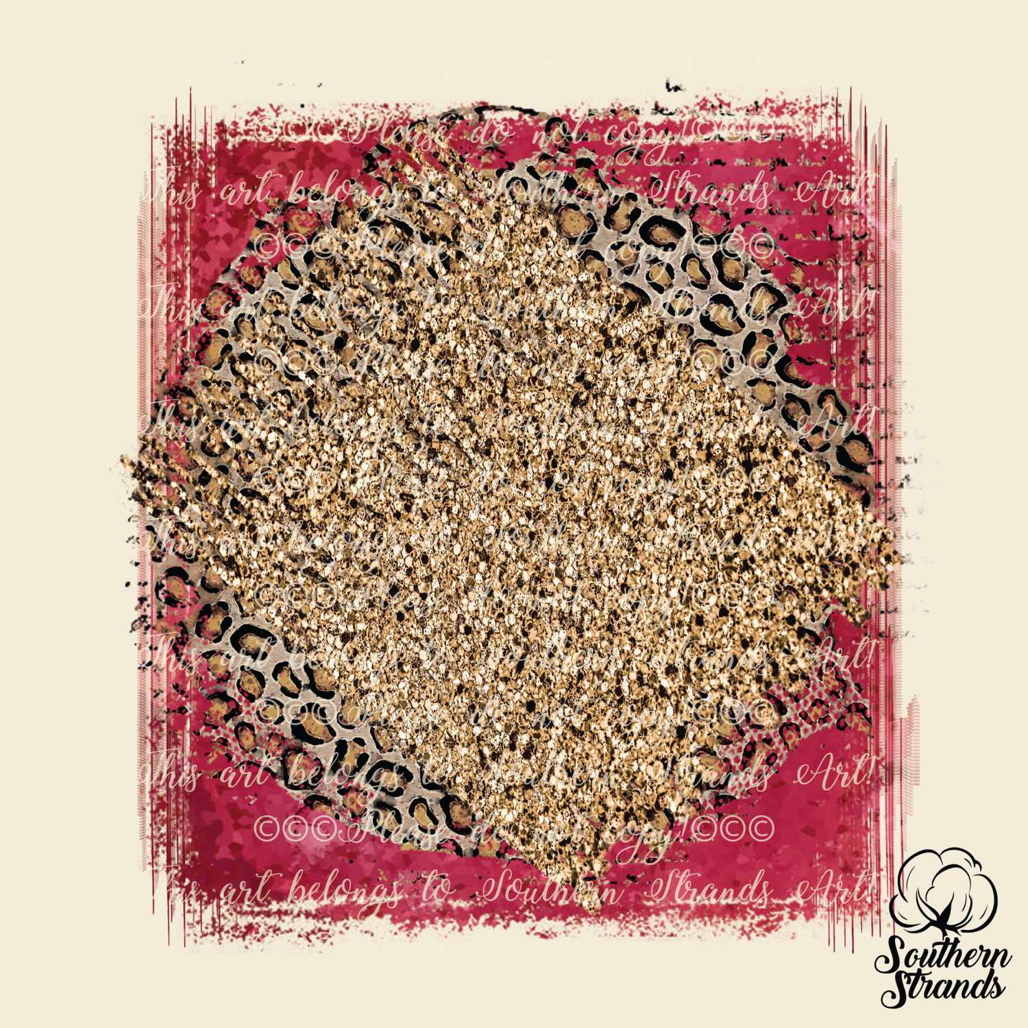 Red Leopard Glitter Splash Background-Add Your Own Words