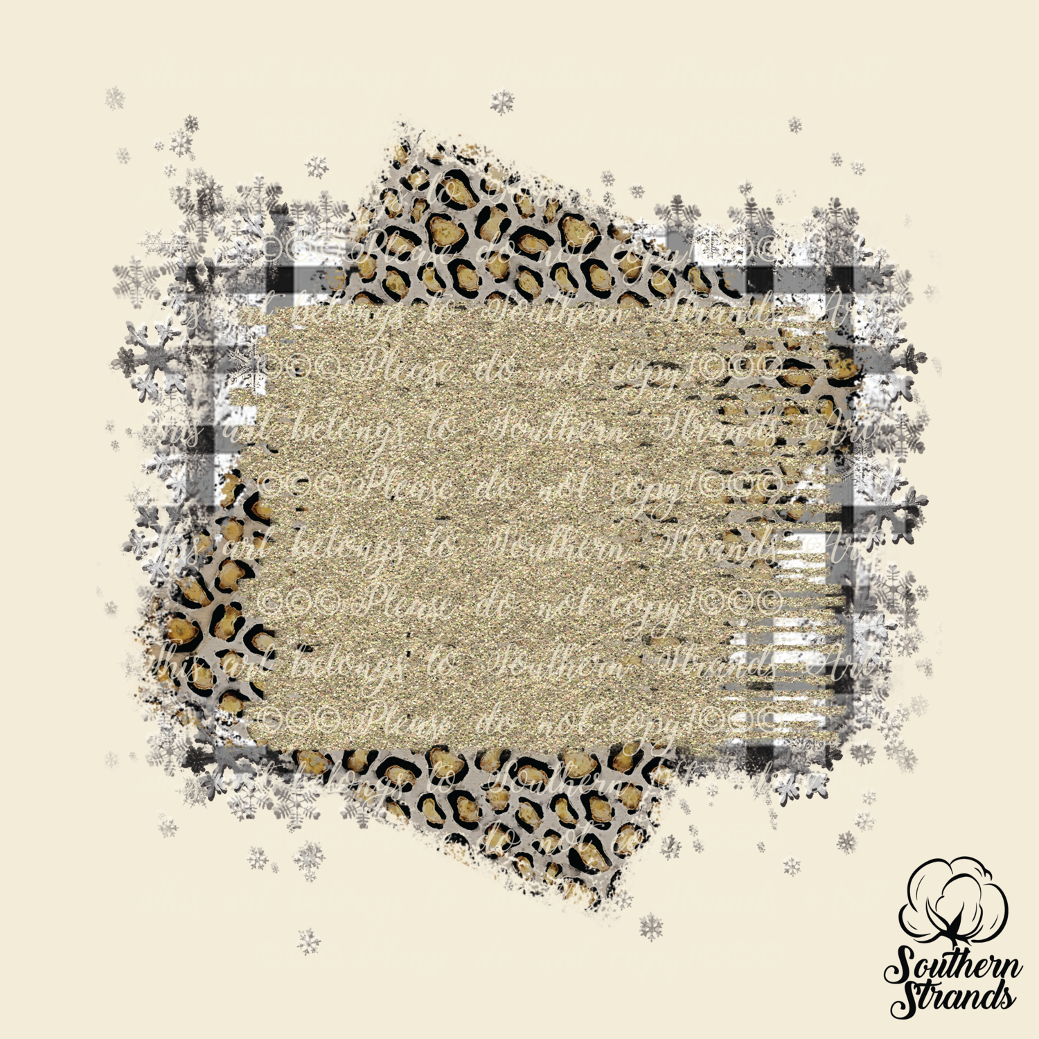 Leopard Glitter Plaid Background - gold | Add Your Own Words