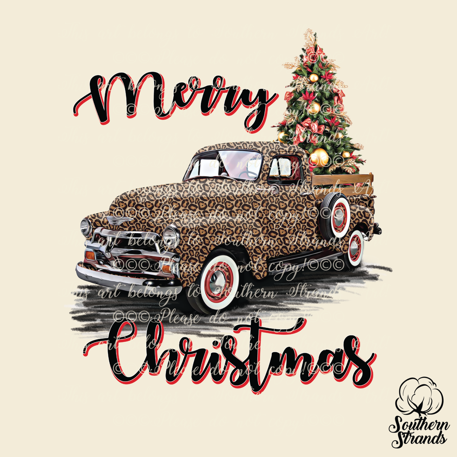 Antique Leopard Christmas Truck