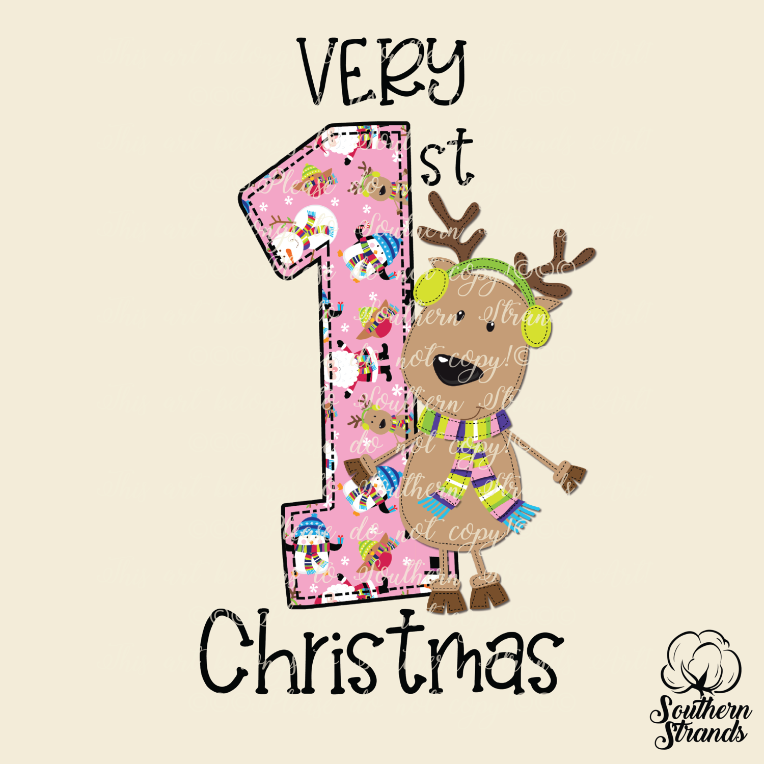 Very 1st Christmas - PINK + FREE Baby&#39;s First Christmas 3x3 Ornament Size