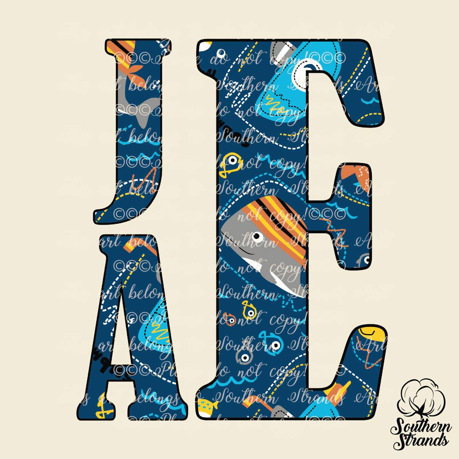 Marine Life Stacked Print Alpha