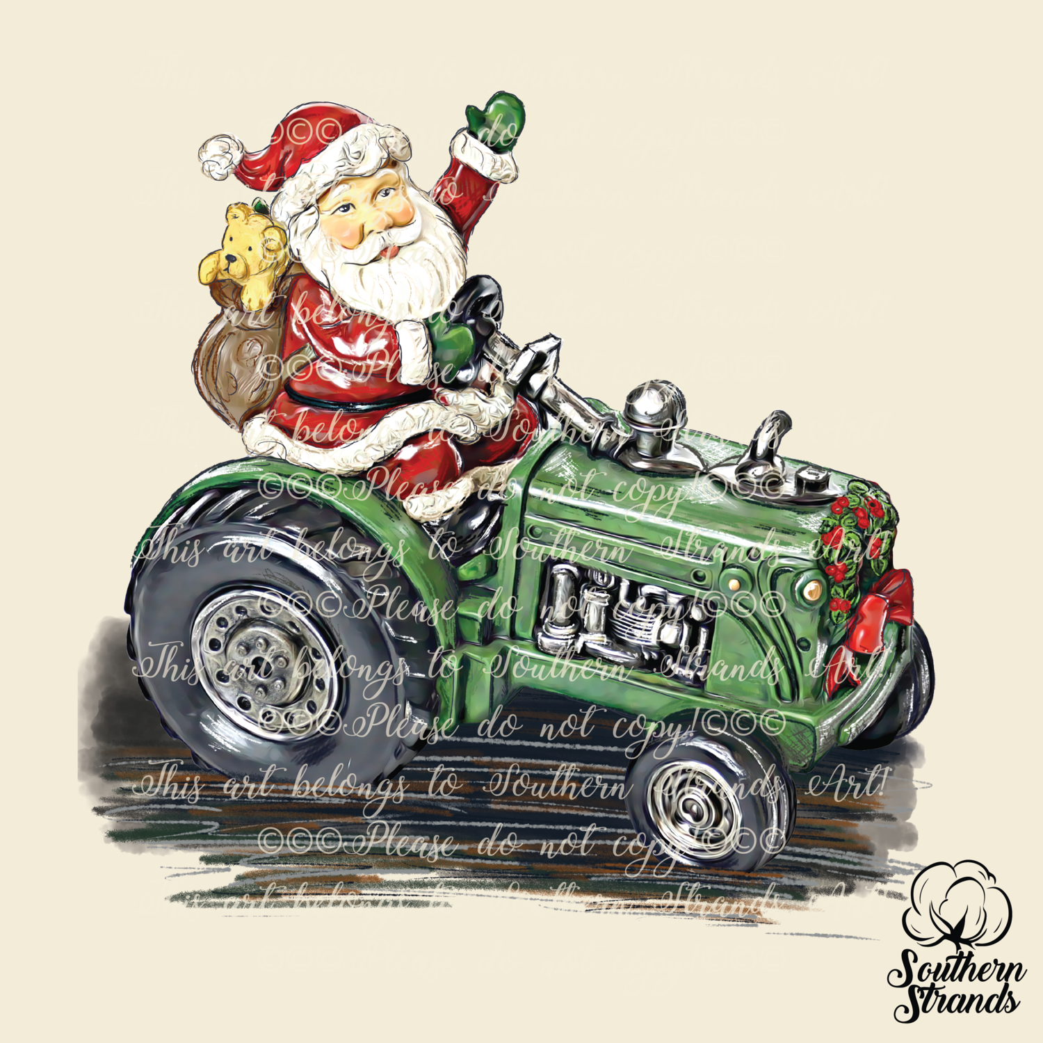 Santa Tractor - Green