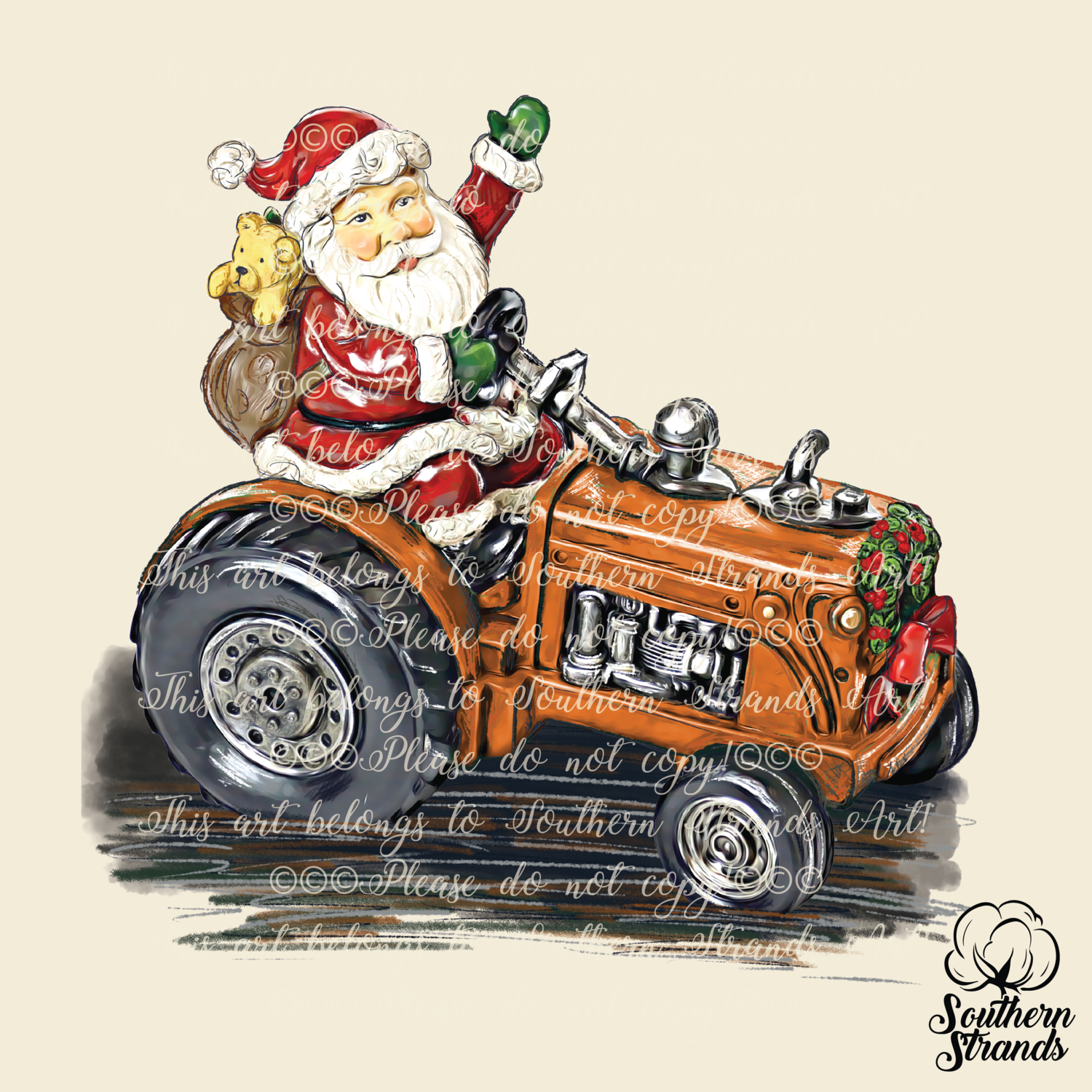 Santa Tractor - Orange