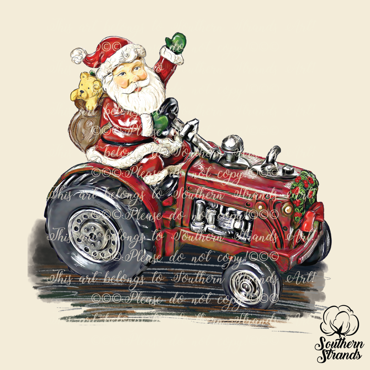 Santa Tractor - Red