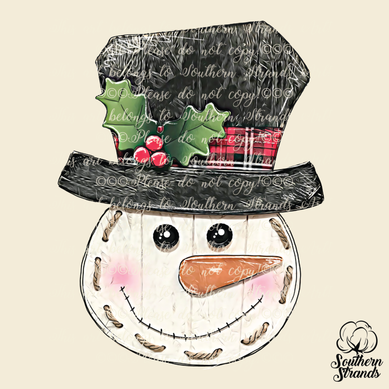 Painted Wooden Snowman