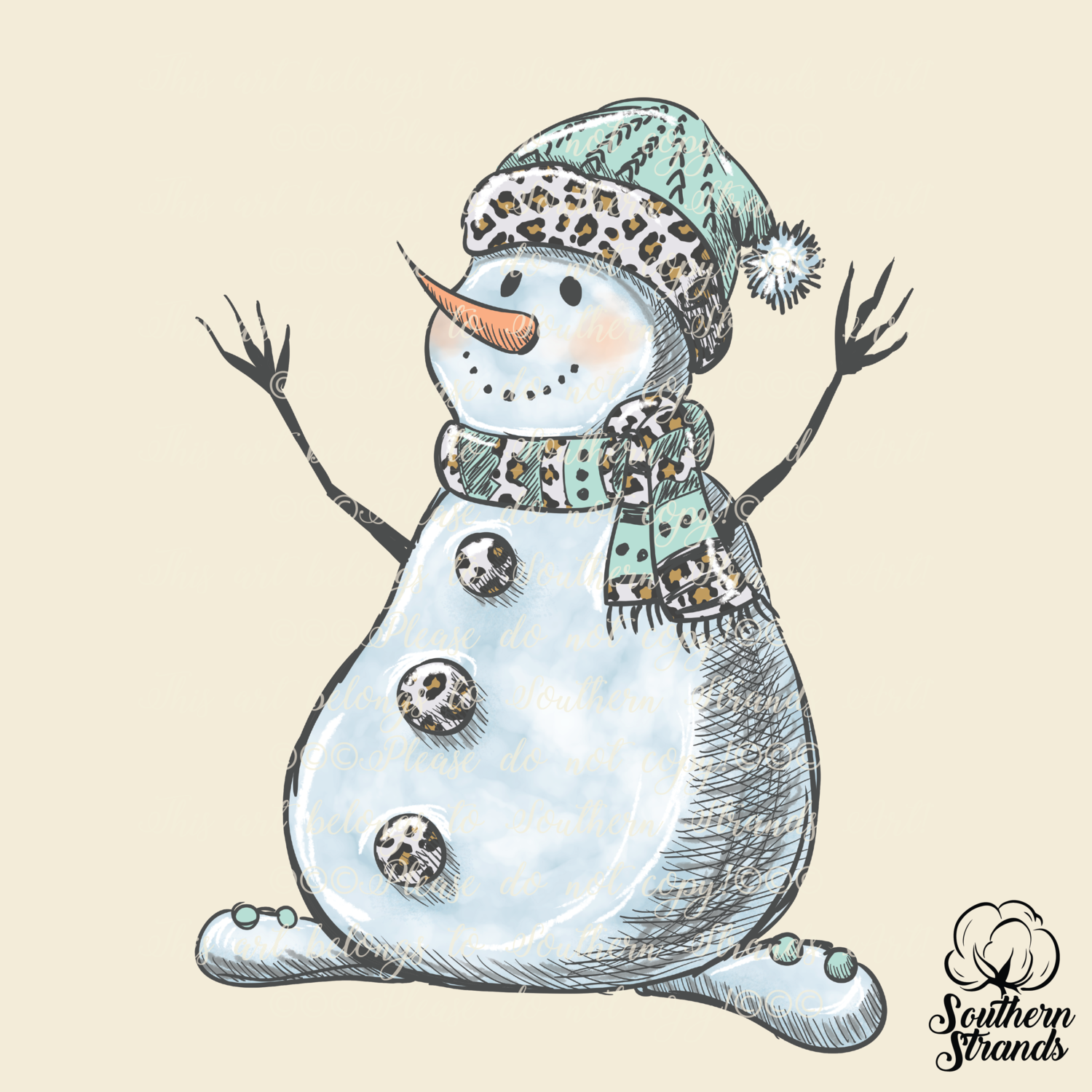 White Leopard and Mint Snowman
