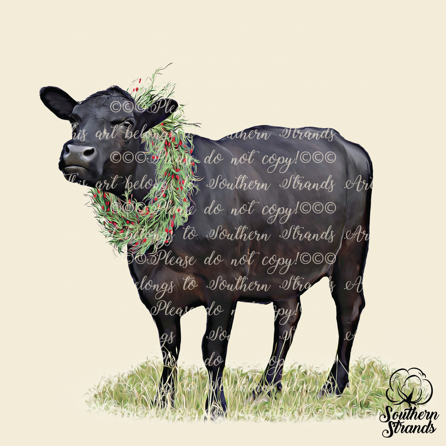 Painted Christmas Cow 3