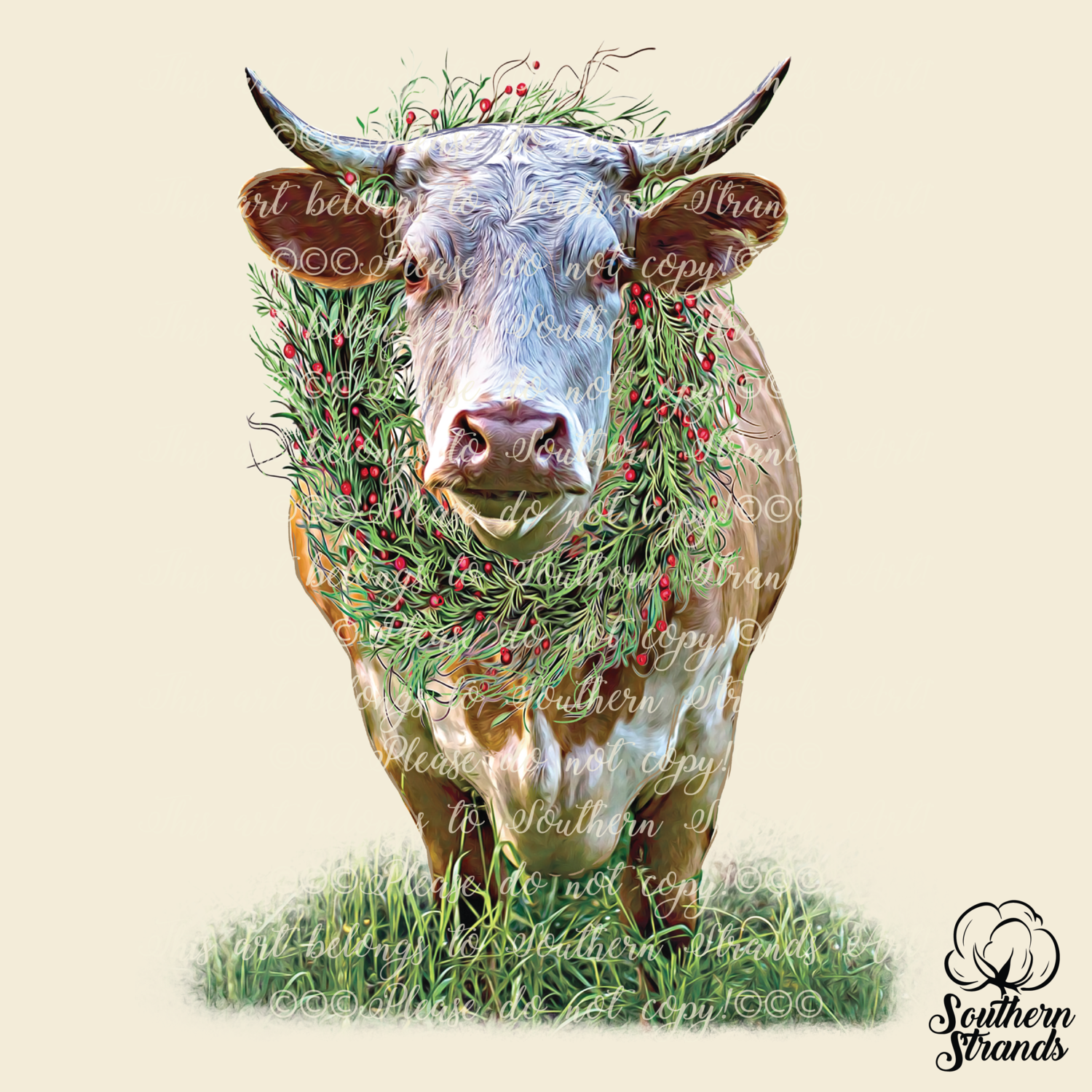 Painted Christmas Cow