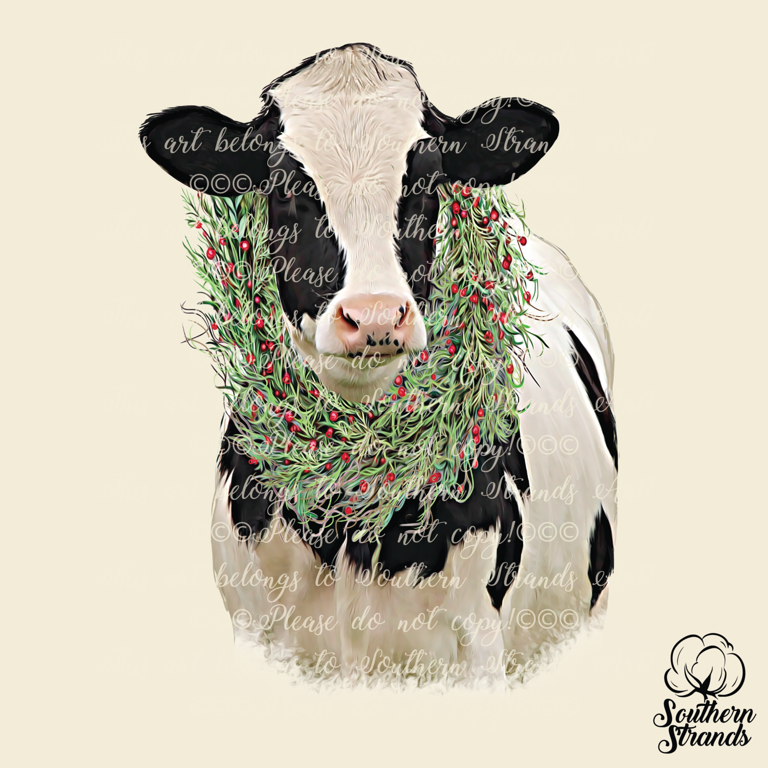 Painted Christmas Cow 2