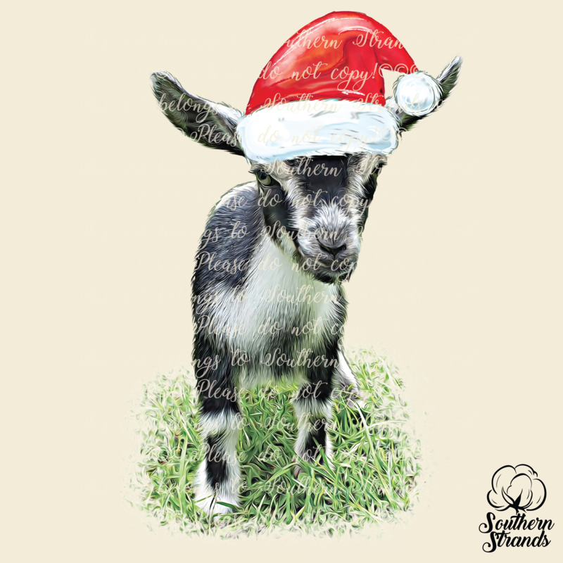 Painted Christmas Baby Goat