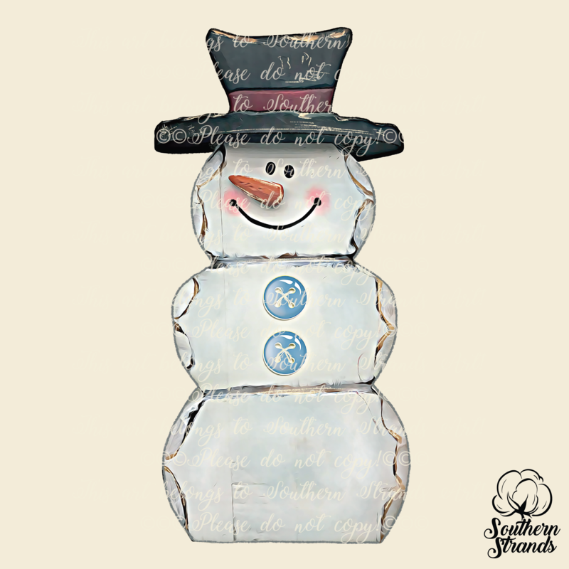 Wooden Tall Snowman