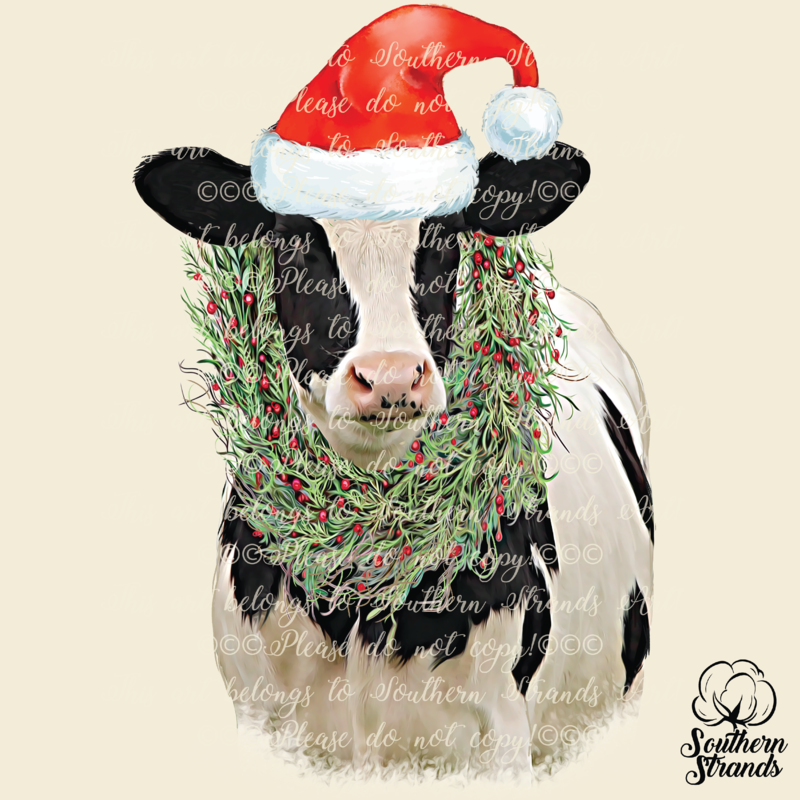 Painted Santa Cow 2