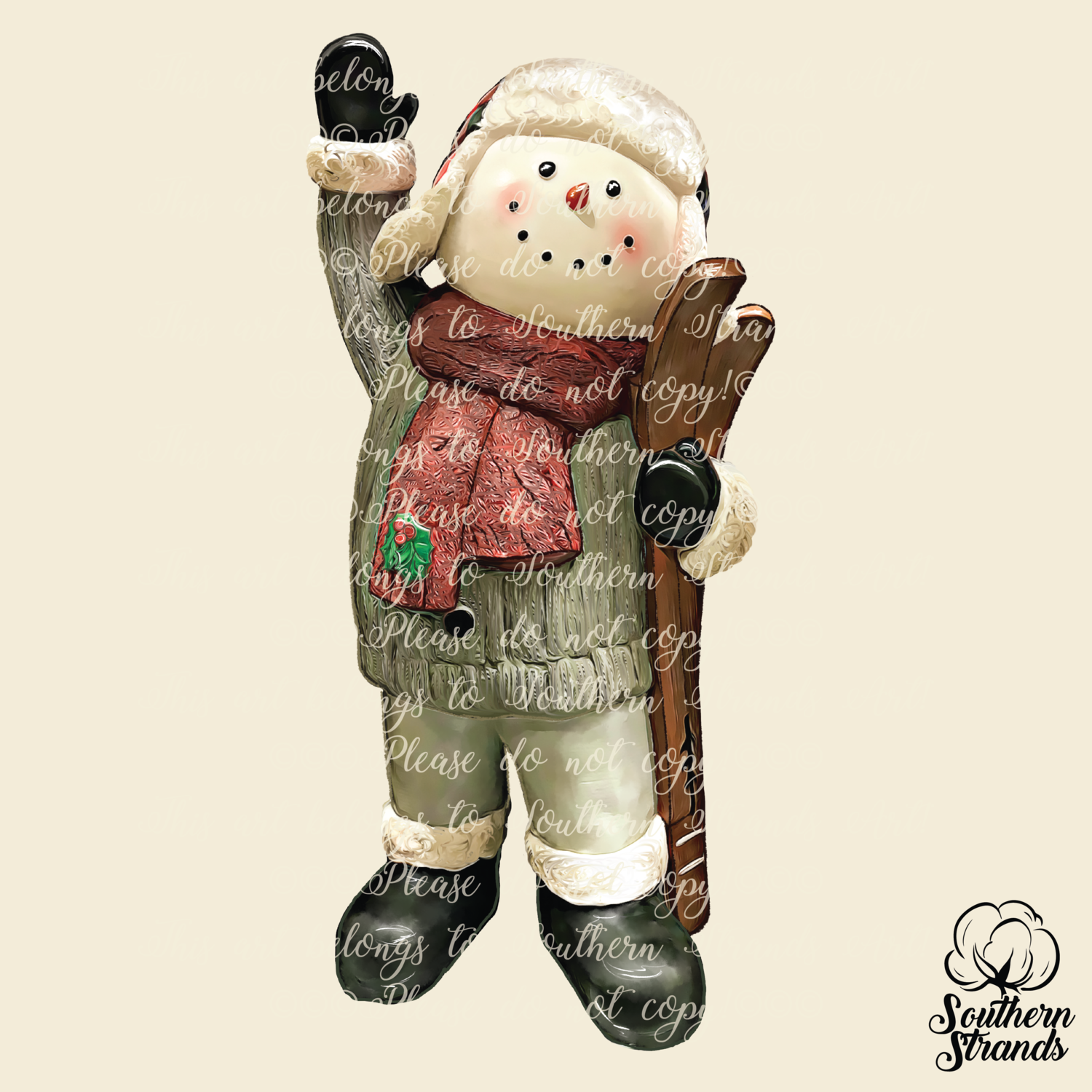 Snowman With Skis