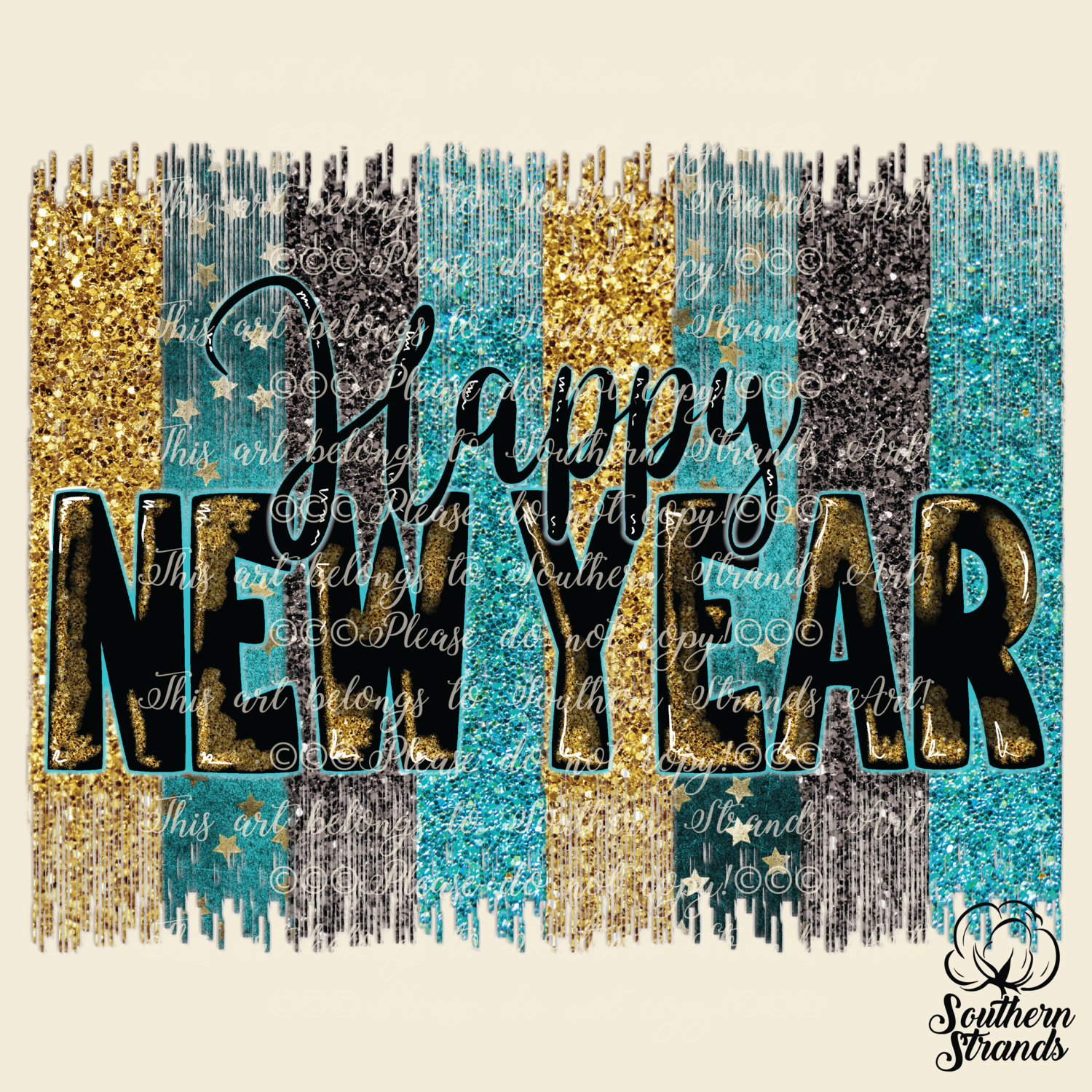 Happy New Year - Splash - Turquoise