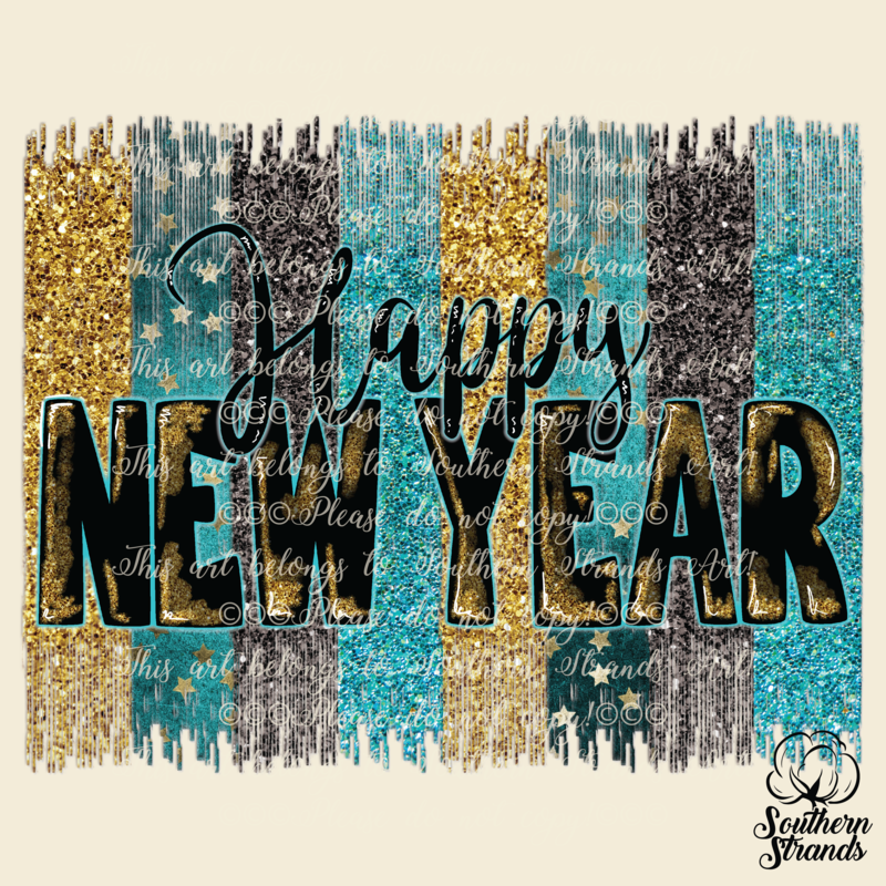 Happy New Year - Splash - Turquoise