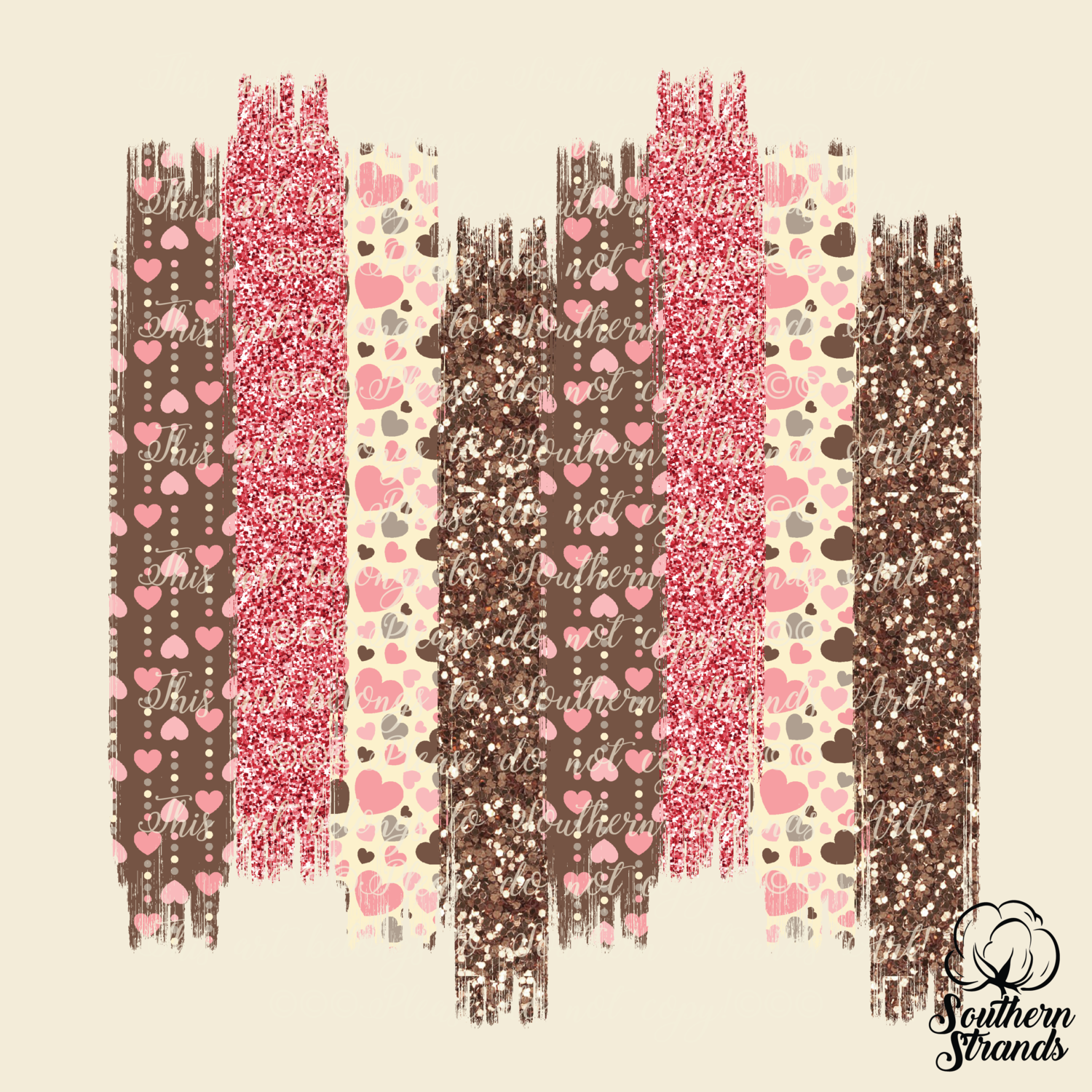 Glittering Hearts Splash | Add You Own Words