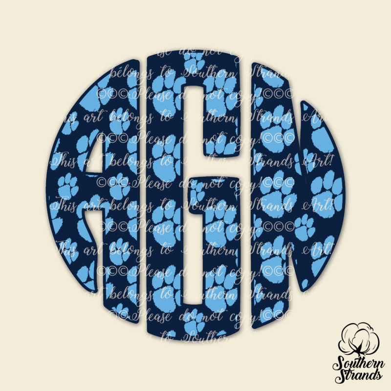 Columbia Blue and Navy Paws Circle Alpha