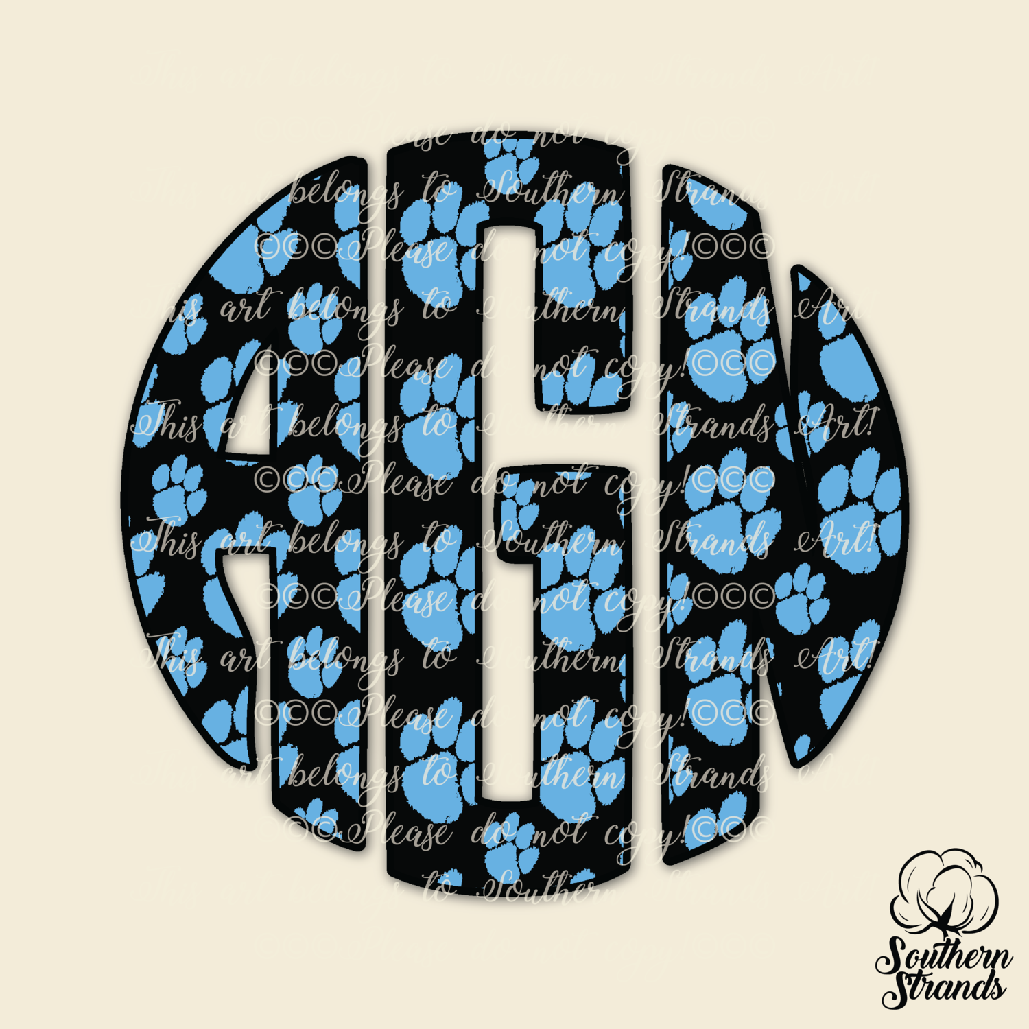 Columbia Blue and Black Paws Circle Alpha