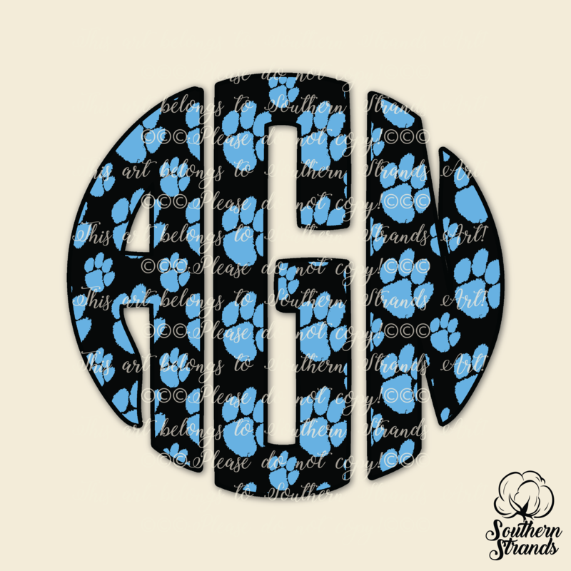 Columbia Blue and Black Paws Circle Alpha