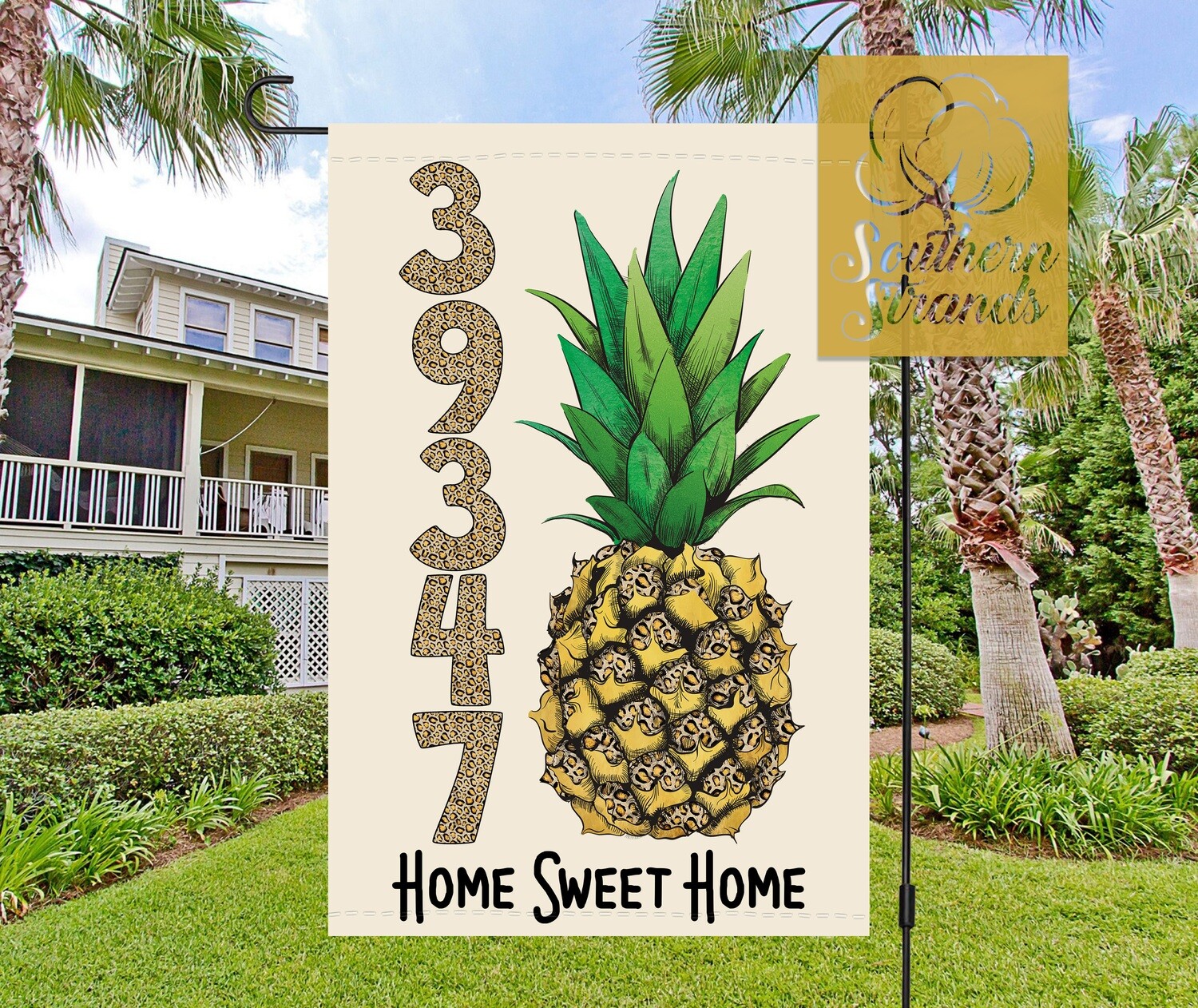 Watercolor, Leopard Print, Pineapple, ZipCode Garden Flag Kit​