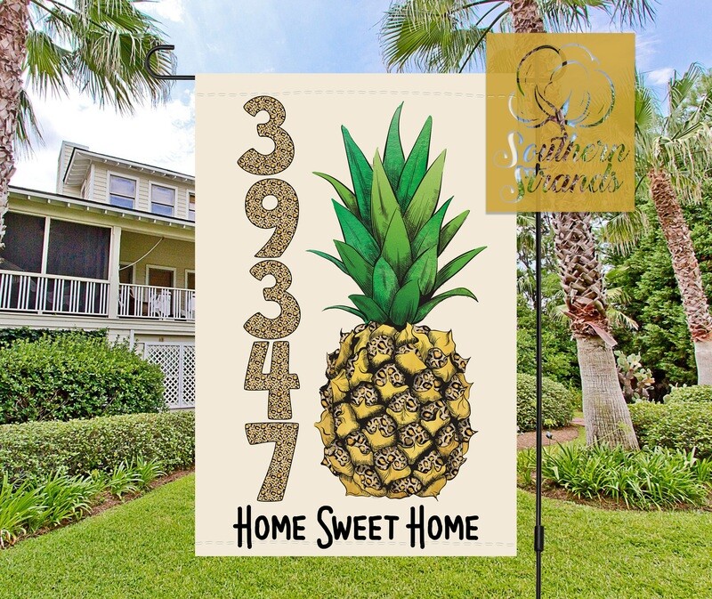 Watercolor, Leopard Print, Pineapple, ZipCode Garden Flag Kit​