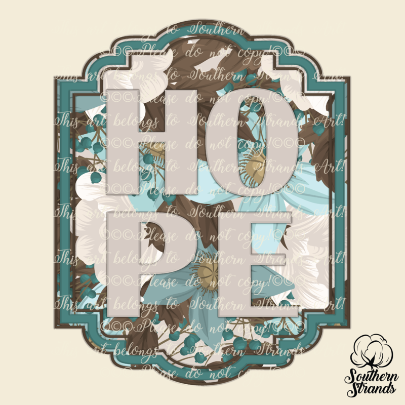 HOPE Teal Floral