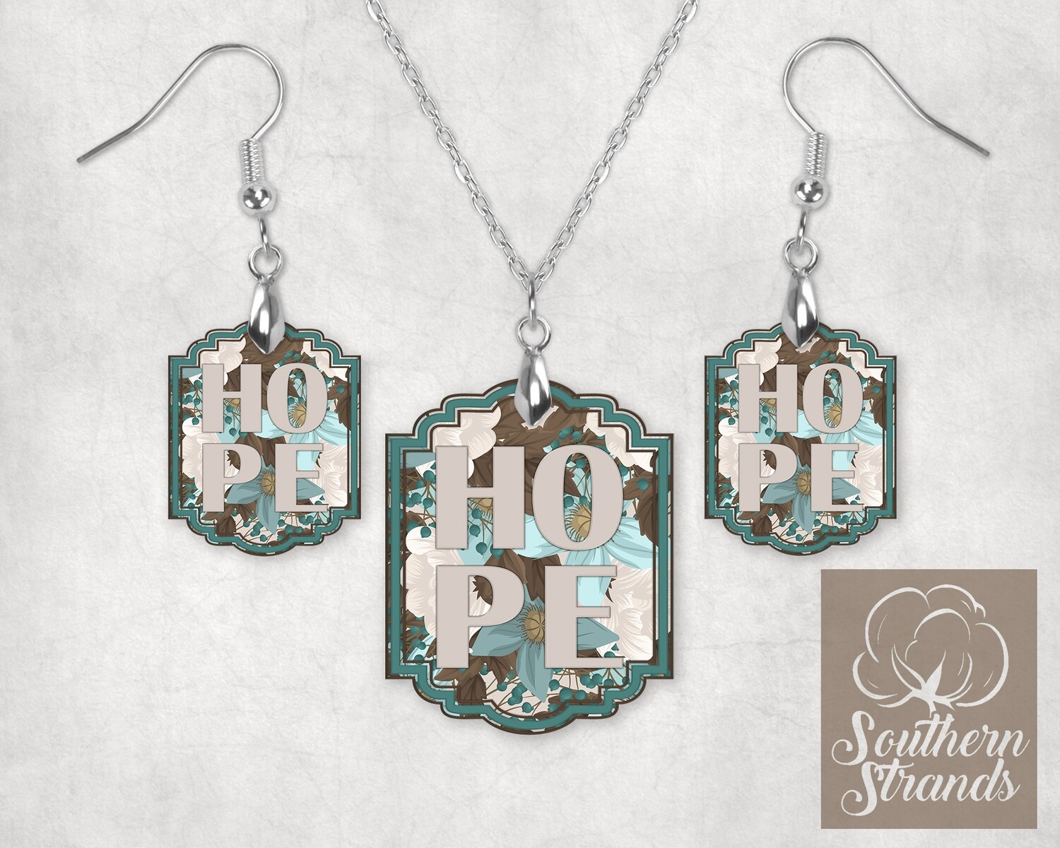 HOPE Teal Floral - JEWELRY - DecoSquare