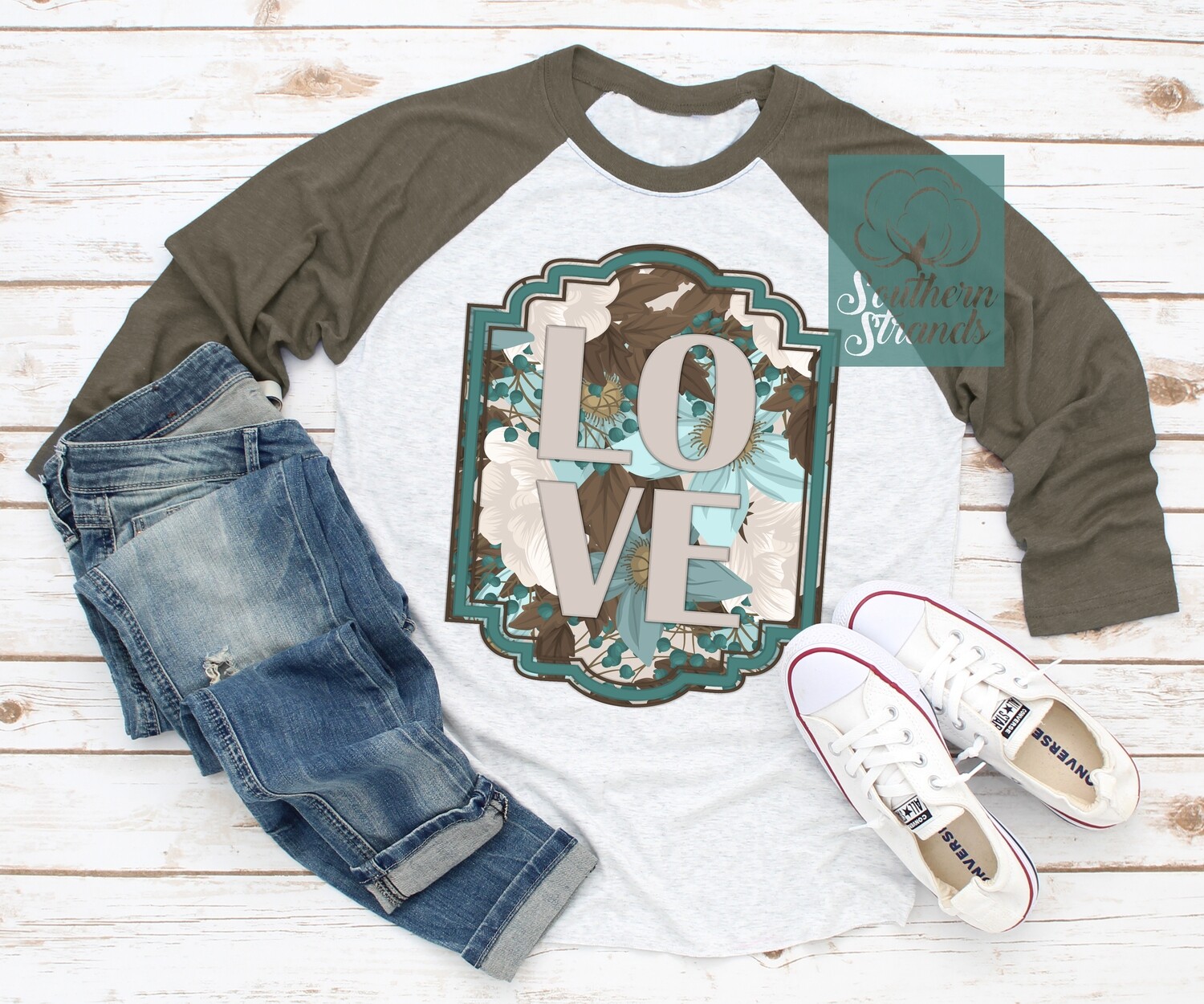 LOVE Teal Floral