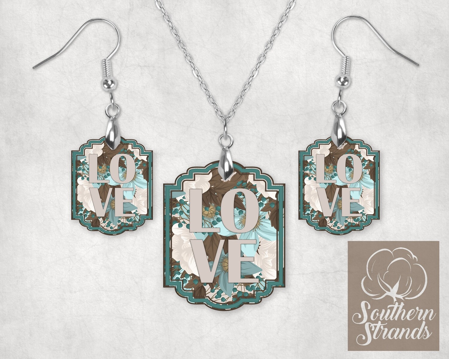 LOVE Teal Floral - JEWELRY - DecoSquare