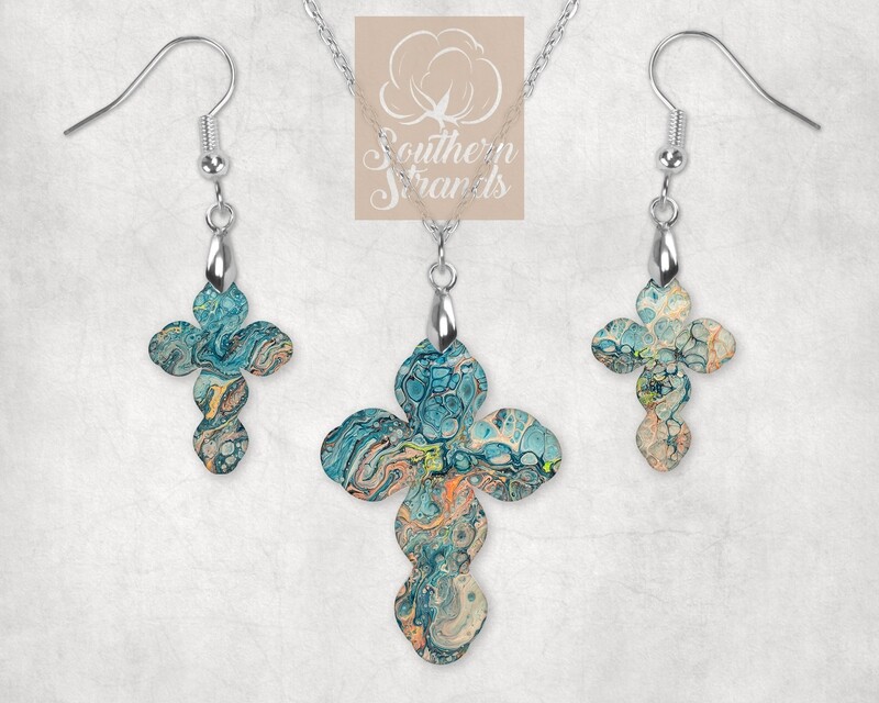 Poured Scalloped Cross - JEWELRY - SS Scalloped Cross