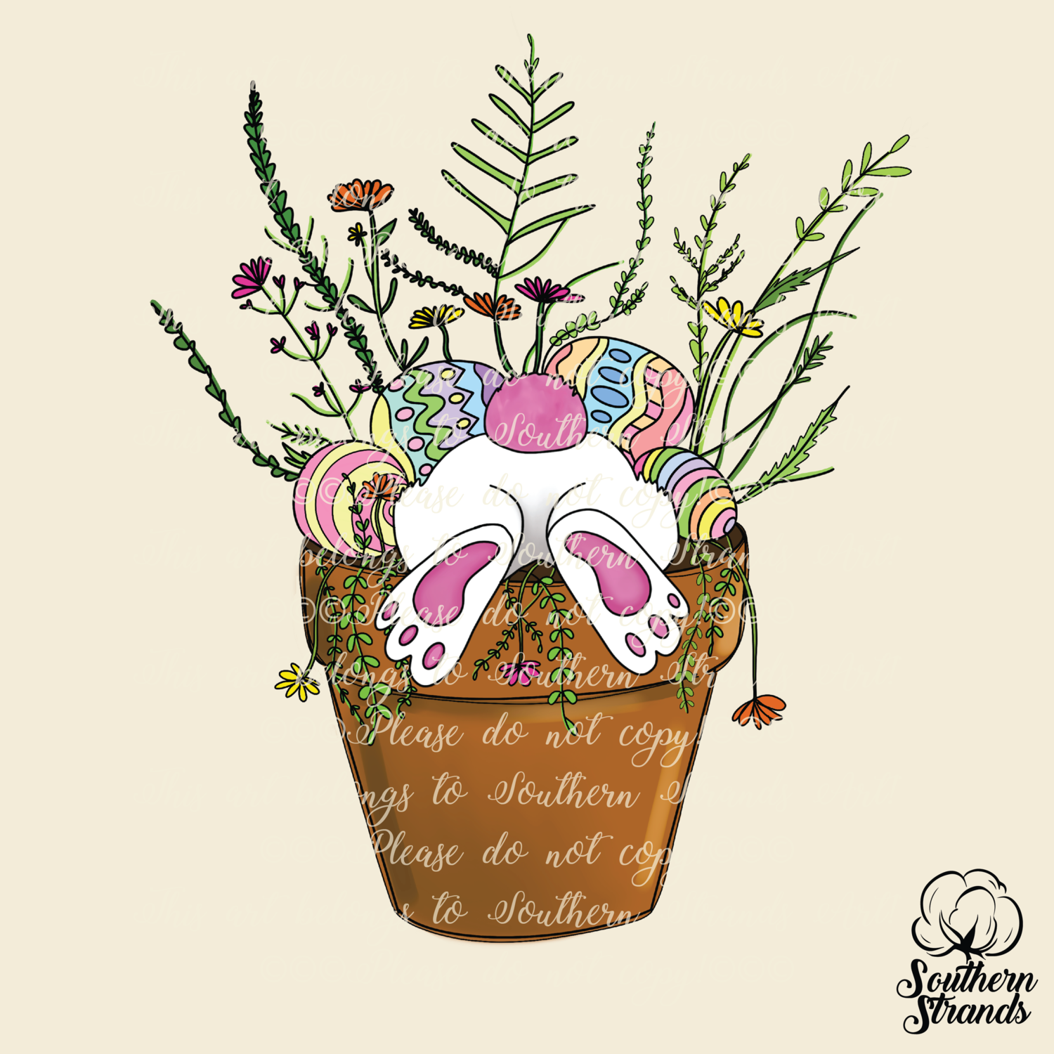 Bunny Bottom - Flower Pot - Pink