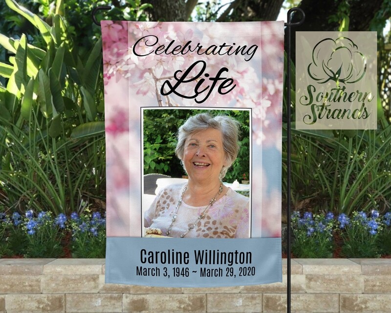 Celebrating Life Cherry Blossom Memorial Garden Flag 12x18