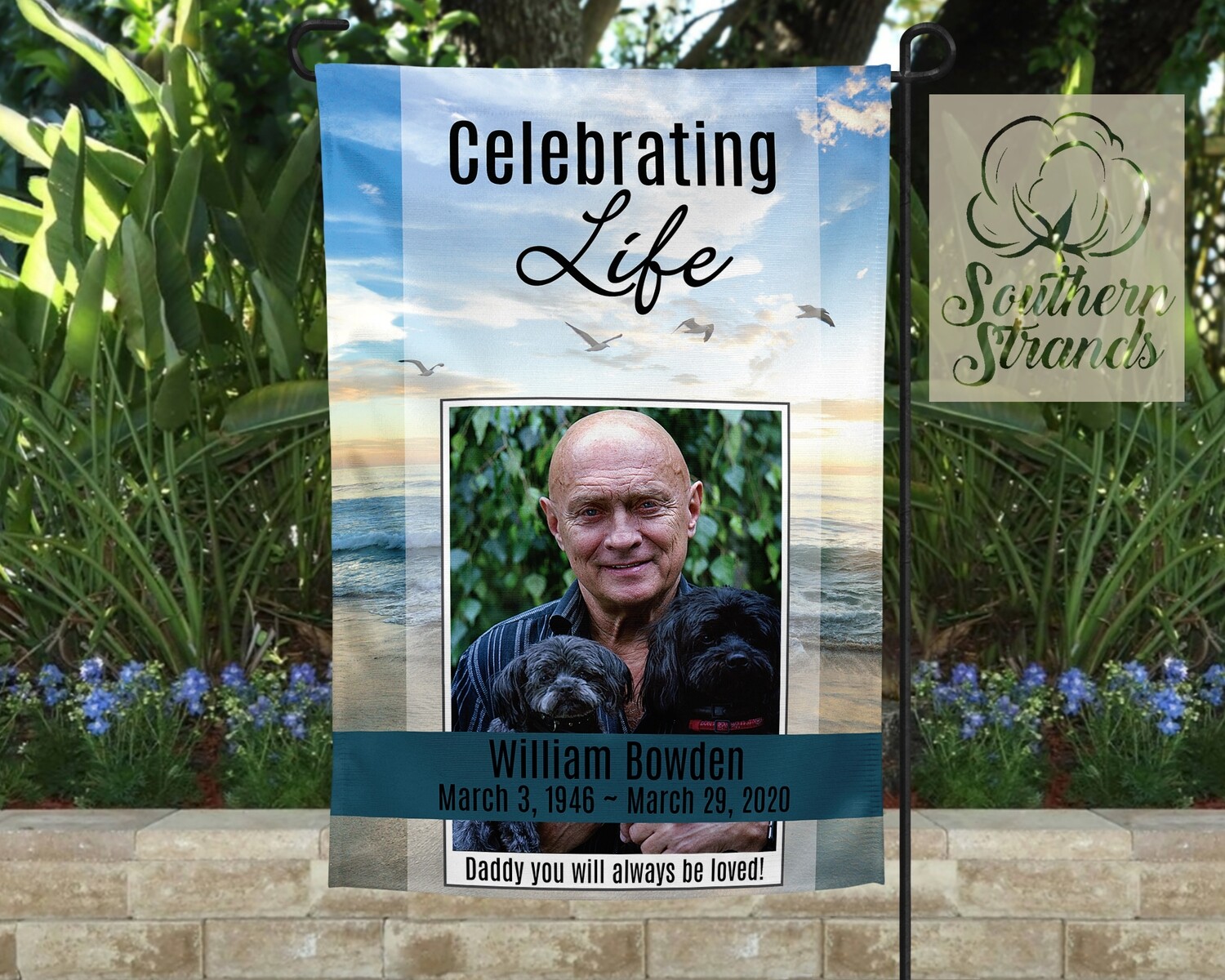 Celebrating Life Beach Memorial Garden Flag 12x18