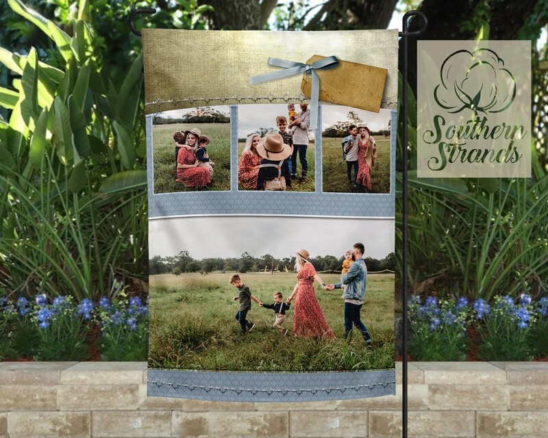 Heathered Blue Garden Flag 12x18 - NO TEXT